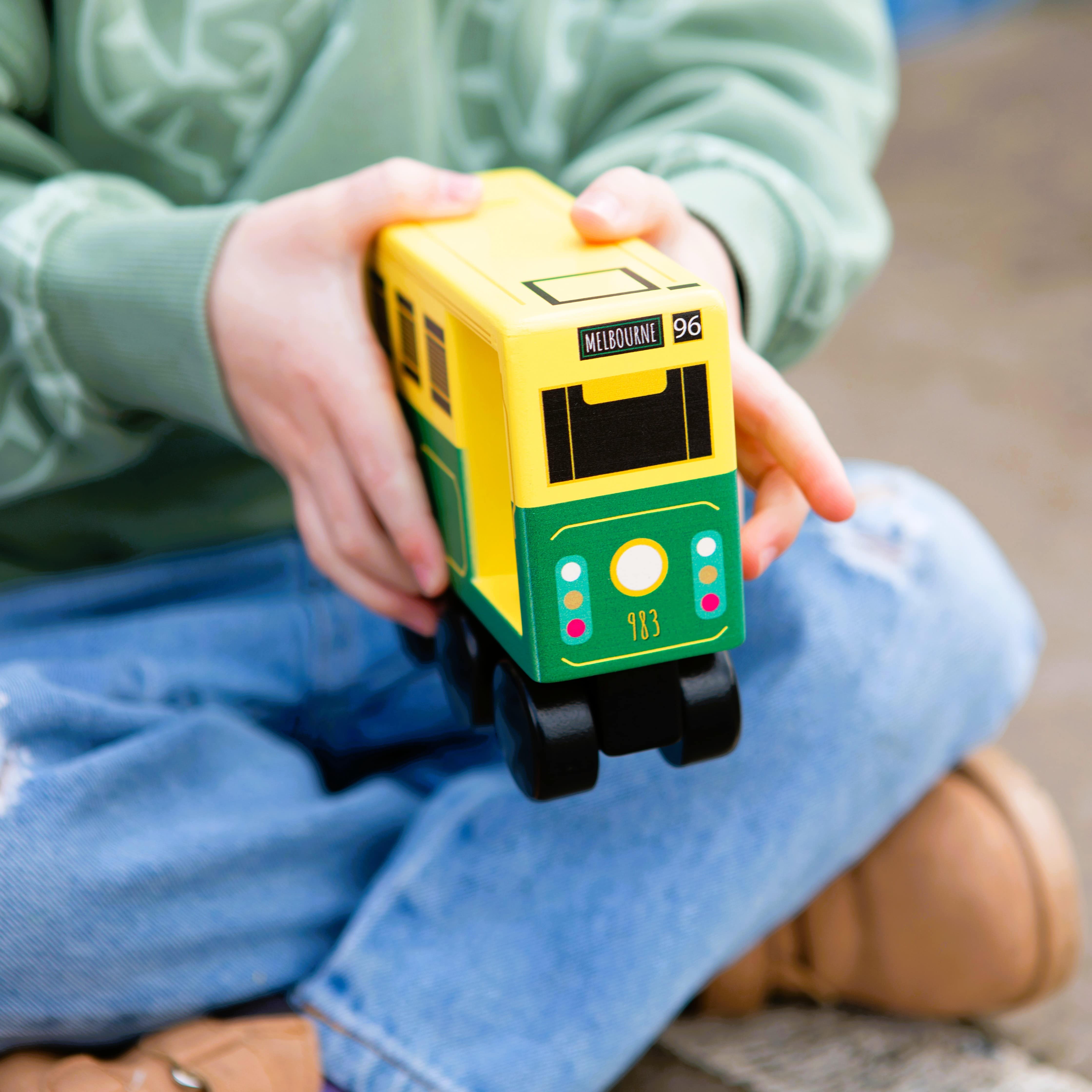 WOODEN TOY - ICONIC MELBOURNE MID-SIZED TRAM