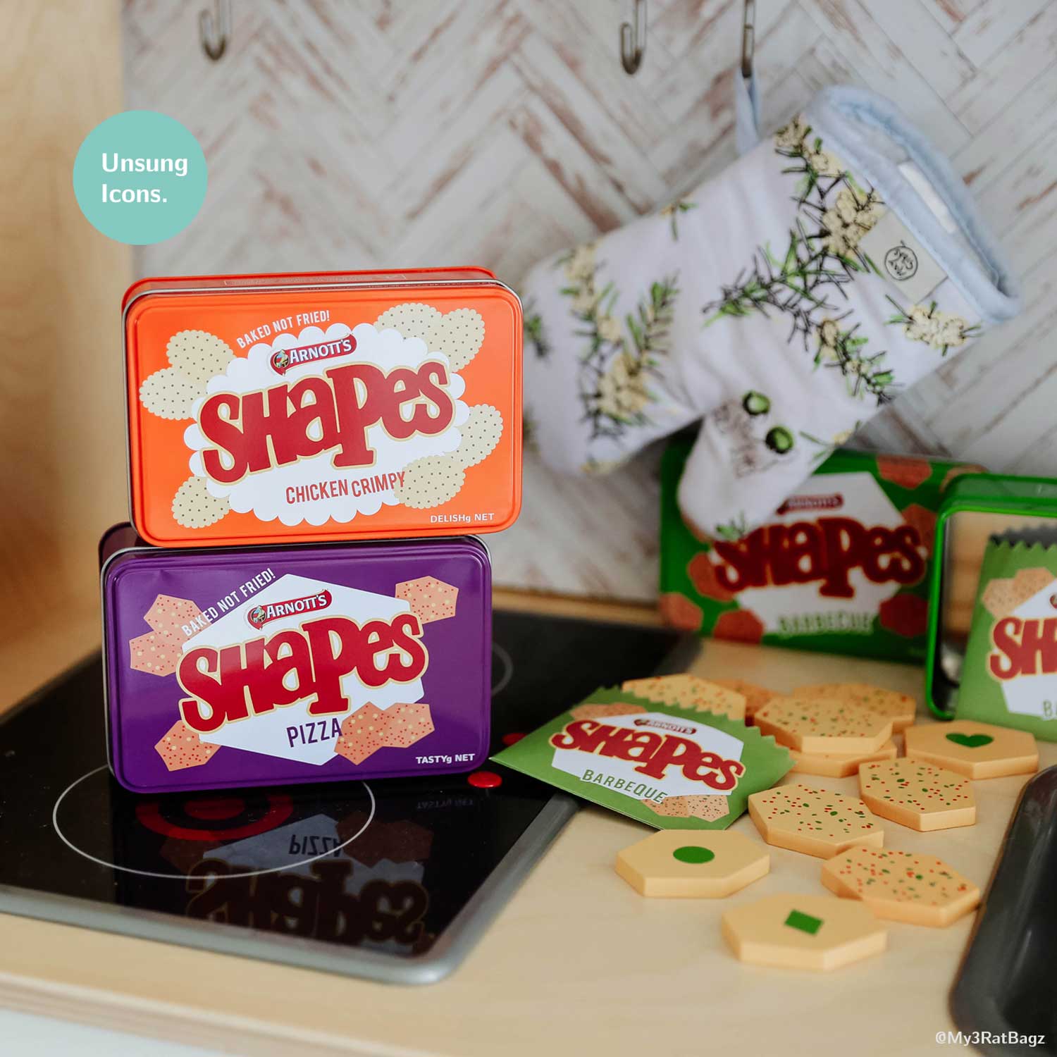 Yum Yum 🍕🍗 Add Arnott's Shapes to your kitchen play!