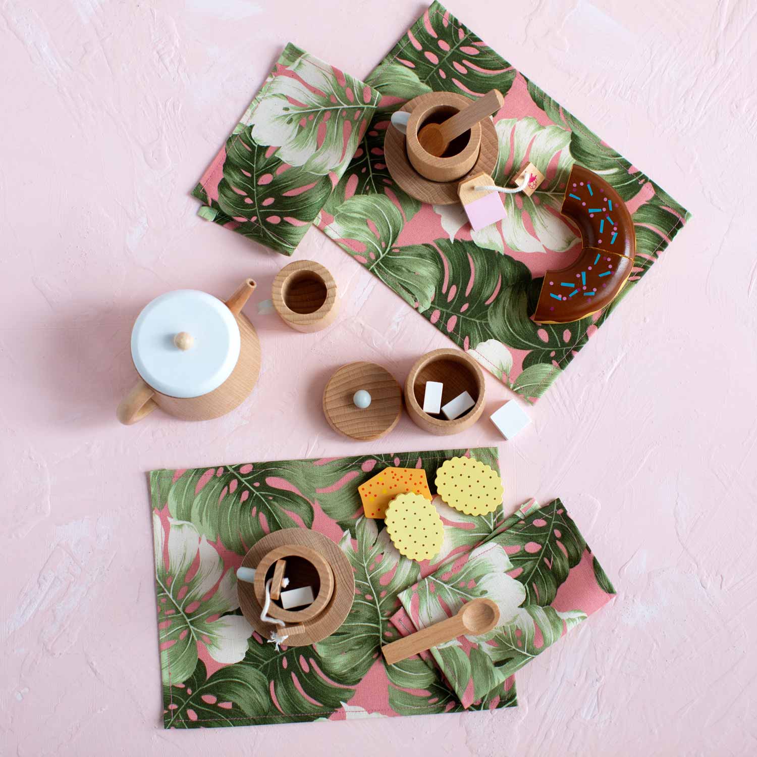 Create your own napkin craft for kids play. A simple, creative activity perfect for tea parties, play kitchens, and imaginative play at home.