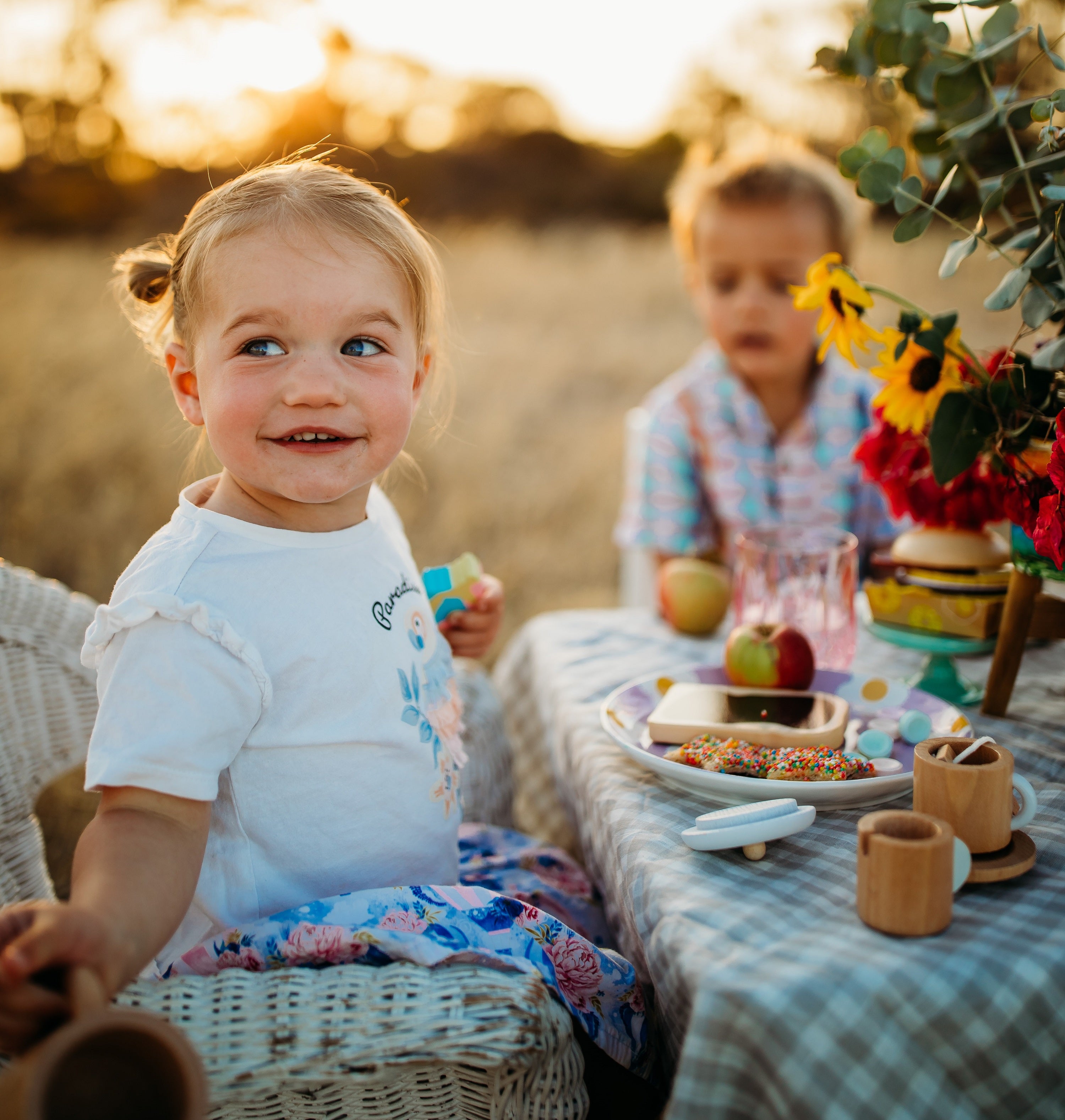 Sunset ☀️ Tea Parties for Play outdoors!