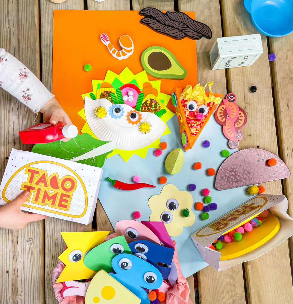 Craft: Easy Paper Taco Craft for Kids make Fun DIY Play Food