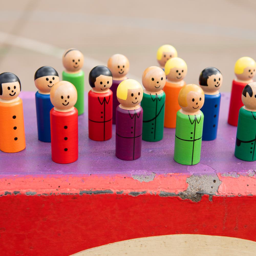Make Me Iconic wooden toy figures with neutral design for imaginative play
