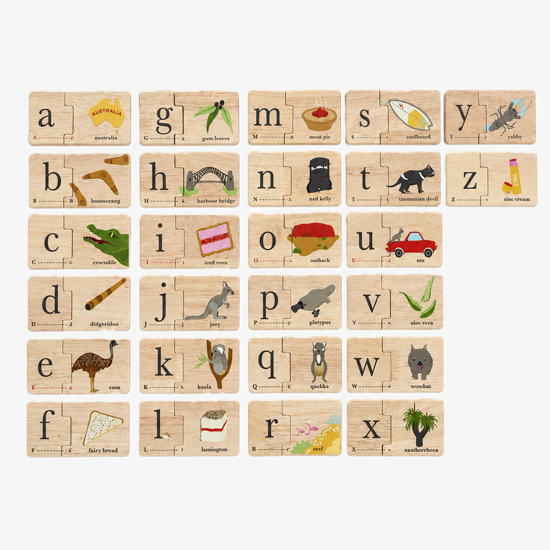 WOODEN TOY - ICONIC AUSTRALIAN ALPHABET JIGSAW PUZZLE