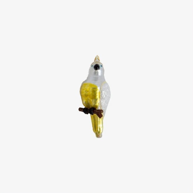 CHRISTMAS GLASS ORNAMENTS -  ICONIC COCKATOO