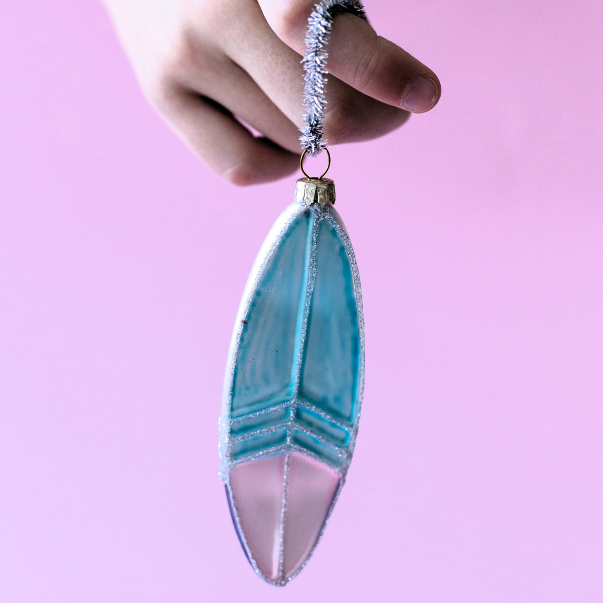 CHRISTMAS GLASS ORNAMENTS -  ICONIC SURFBOARD