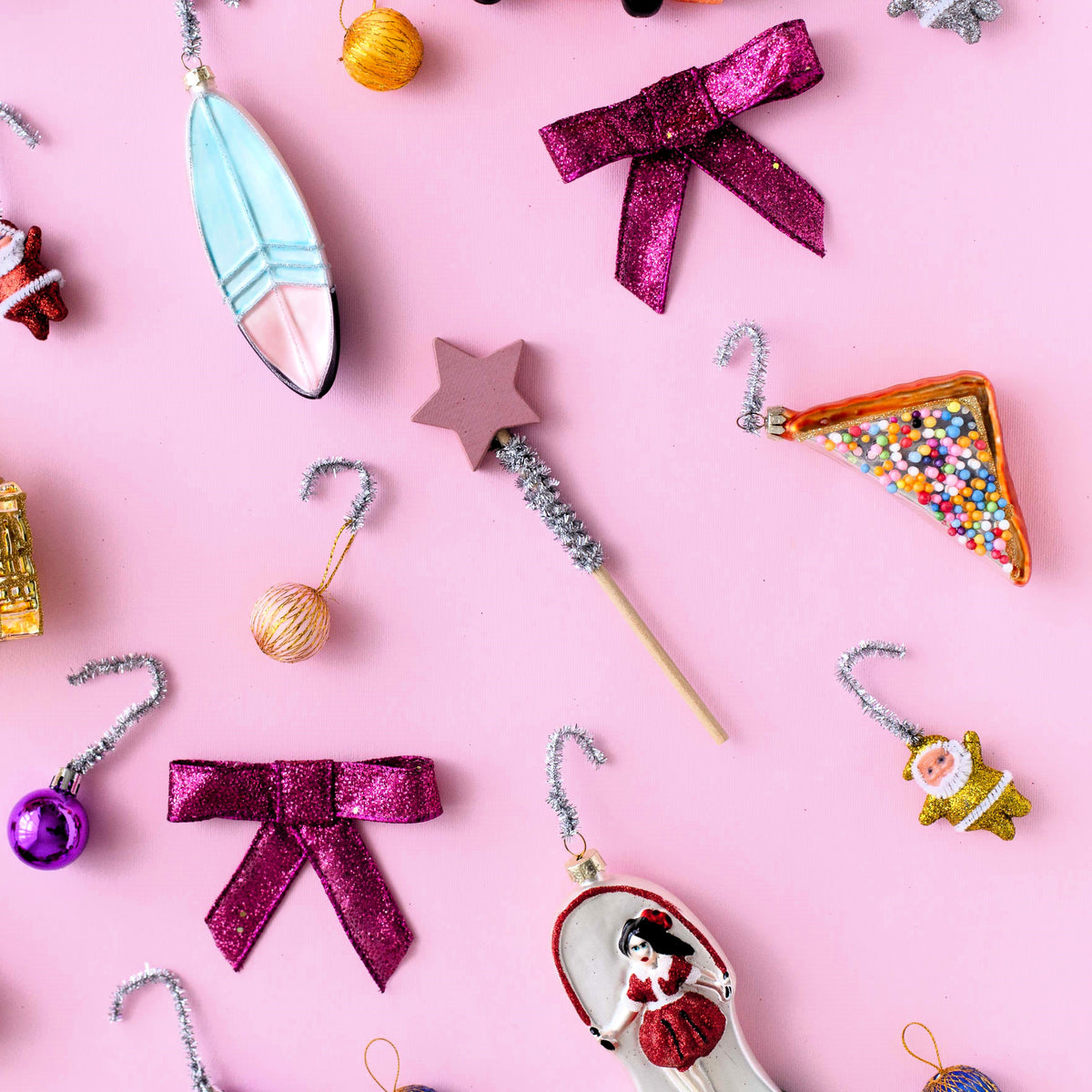 CHRISTMAS GLASS ORNAMENTS -  ICONIC SURFBOARD