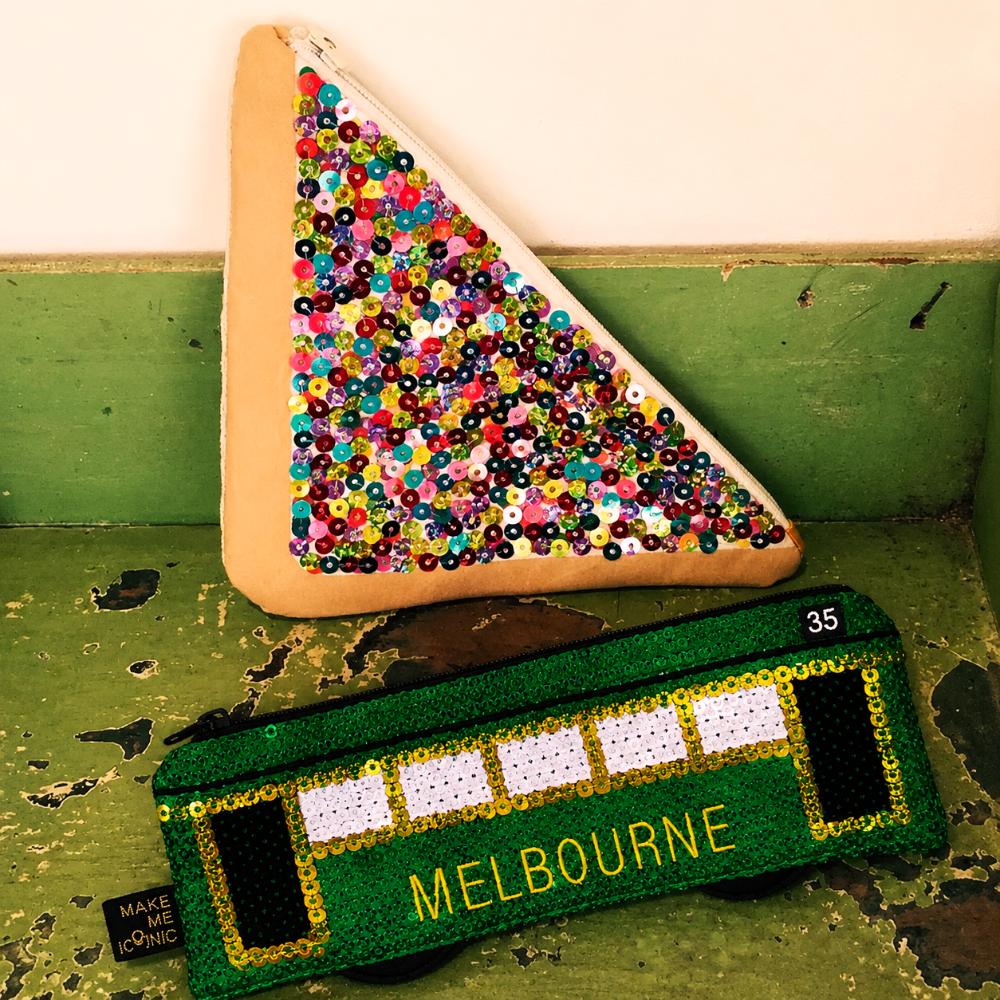 Fairy Bread Pocket Purse inspired by Australia's iconic party treat. Featuring colourful sequins, it's perfect for coins, treasures and little keepsakes.