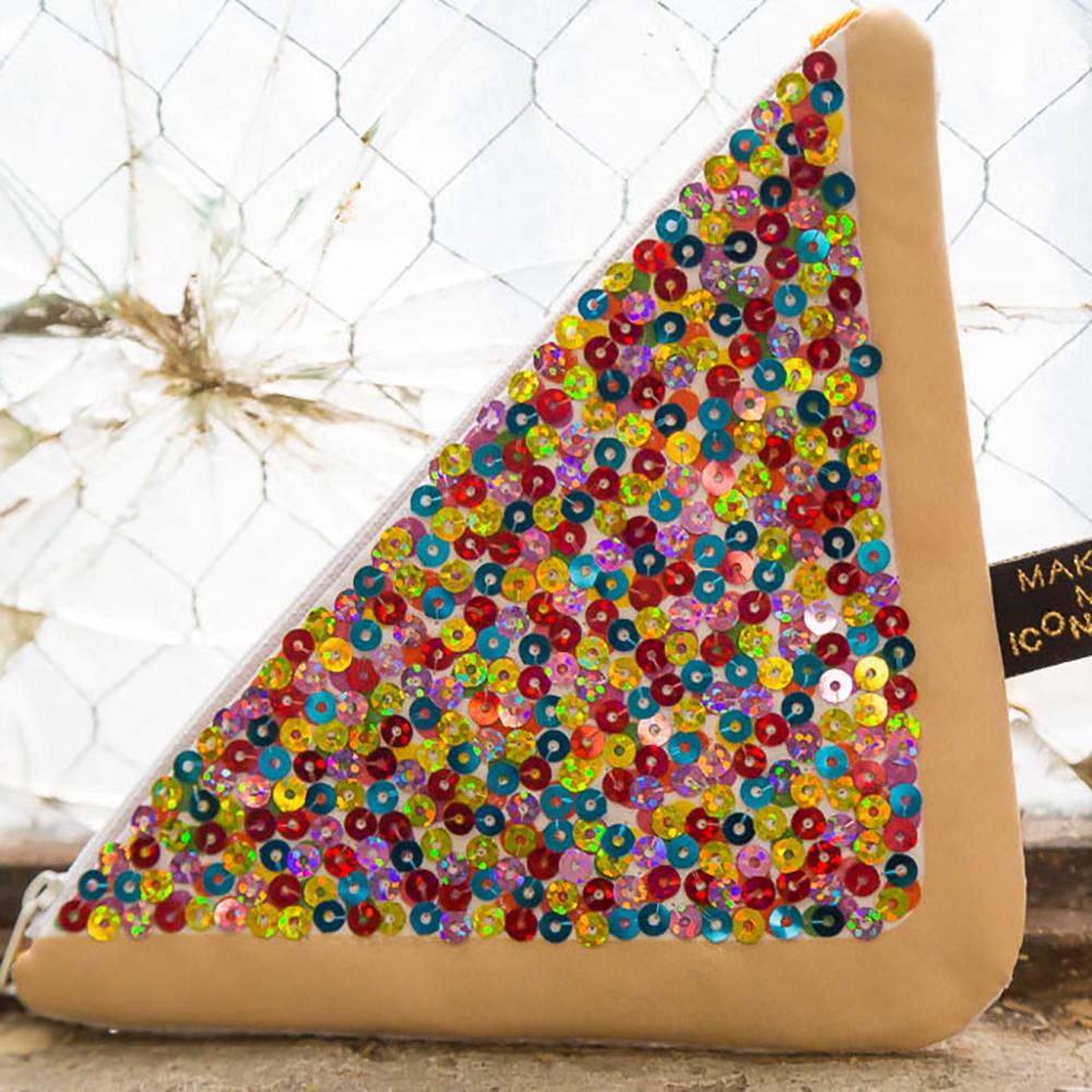 Fairy Bread Pocket Purse inspired by Australia's iconic party treat. Featuring colourful sequins, it's perfect for coins, treasures and little keepsakes.