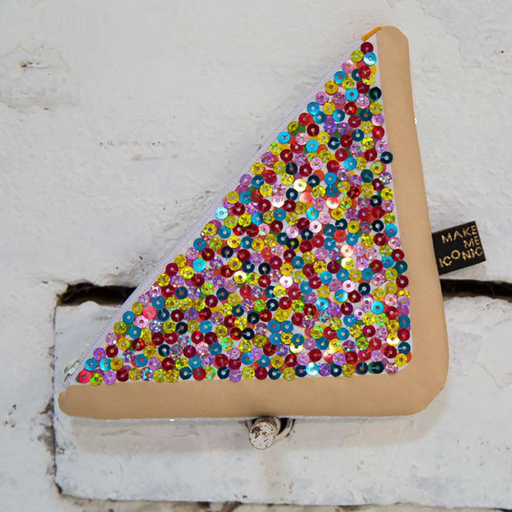 Fairy Bread Pocket Purse inspired by Australia's iconic party treat. Featuring colourful sequins, it's perfect for coins, treasures and little keepsakes.