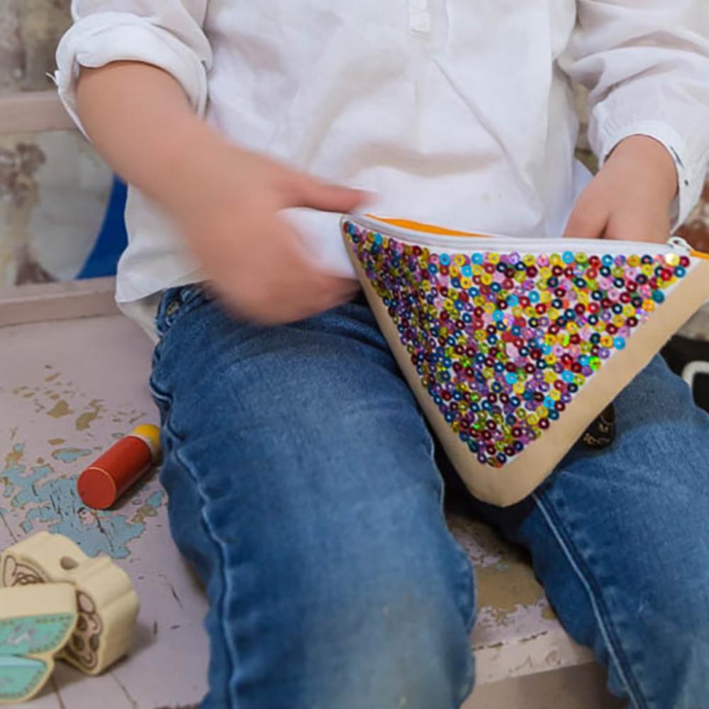 Fairy Bread Pocket Purse inspired by Australia's iconic party treat. Featuring colourful sequins, it's perfect for coins, treasures and little keepsakes.