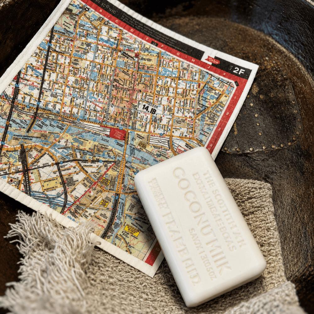 Inspired by Melbourne’s iconic Melways and infamous “Right Turn from Left Only” Hook Turns, this eco-friendly dish cloth brings a playful touch of Aussie nostalgia to everyday kitchen cleaning. Made from natural fibres, it’s durable, reusable, super absorbent, and the perfect practical gift for locals, tourists, or anyone missing a little taste of Melbourne.