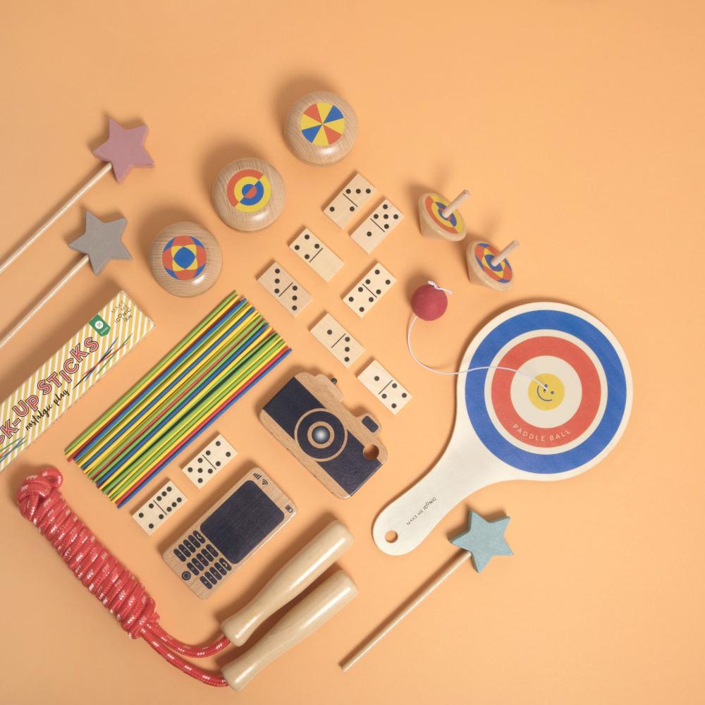 Make Me Iconic wooden toy spinning top in a classic design, crafted from smooth timber and built for endless spinning fun at home. A simple, nostalgic toy that encourages hand-eye coordination and screen-free play.