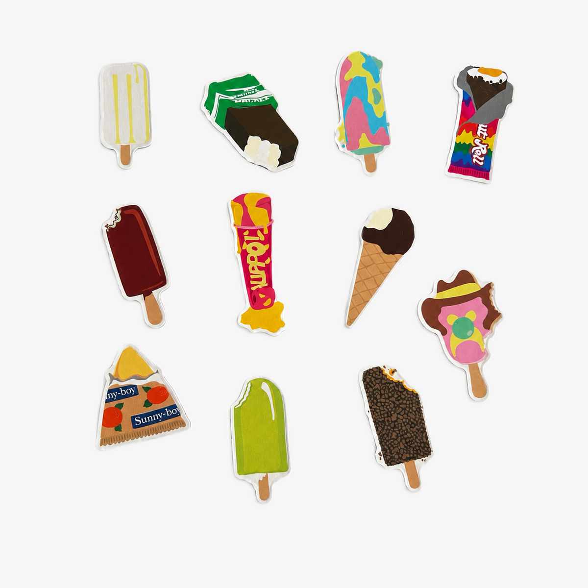 Nostalgic Australian ice cream magnets inspired by classics like Bubble O’ Bill and Golden Gaytime. A playful retro magnet set perfect for holding notes, shopping lists and kids’ artwork on your fridge.