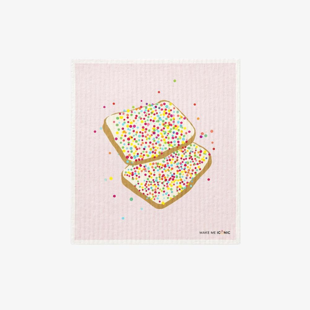kitchen sponge shaped like iconic aussie fairy bread with colourful sprinkles on white background – playful australian kitchen decor sponge, nostalgic aussie gift, cute cleaning accessory, quirky homewares, fun kitchen sponge, australian food inspired design, modern retro style, colourful household sponge, unique australian souvenir