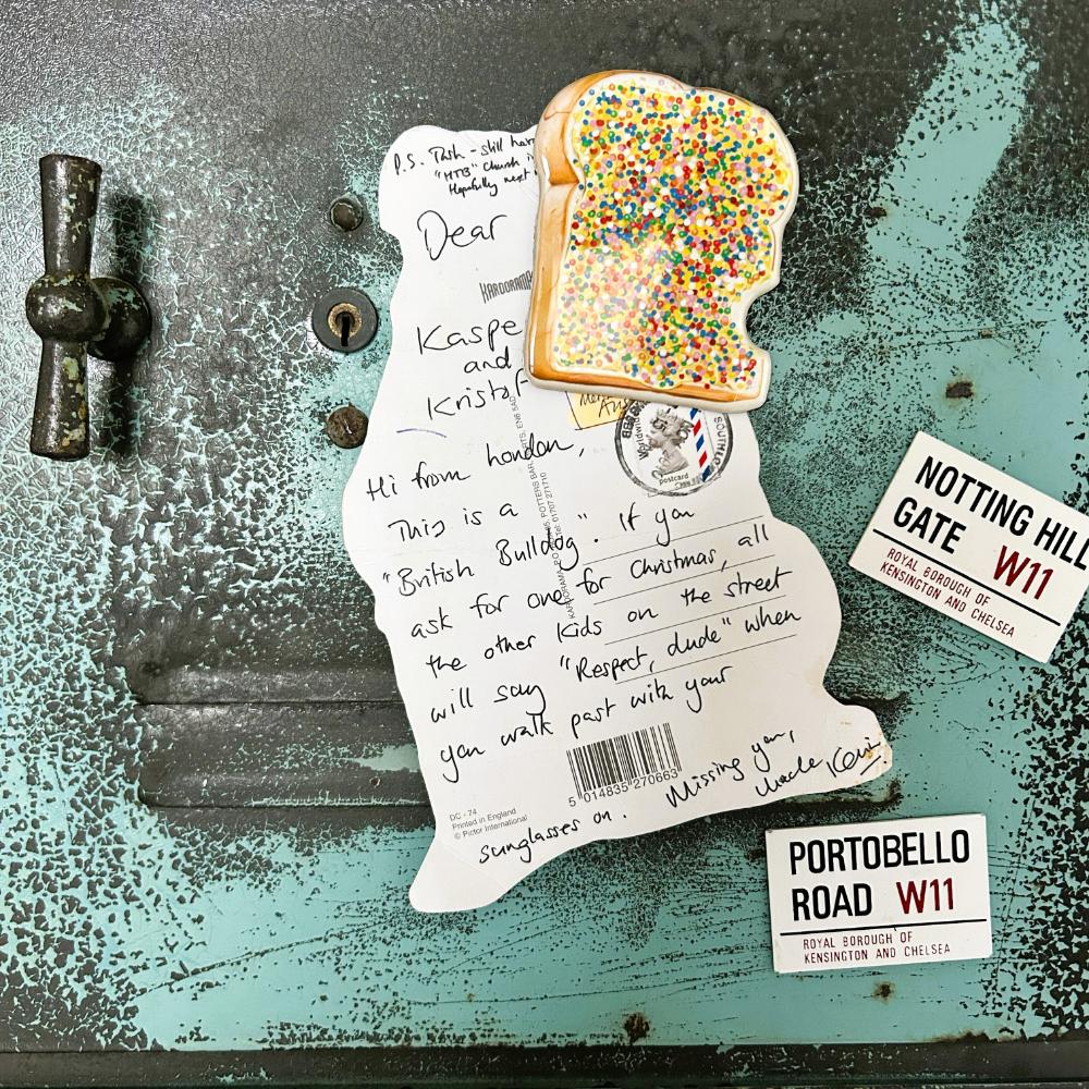 Iconic Fairy Bread Magnet featuring colourful rainbow sprinkles on buttered white bread, inspired by the nostalgic Aussie party favourite. A playful Australian fridge magnet perfect for holding notes, shopping lists and kids’ artwork.