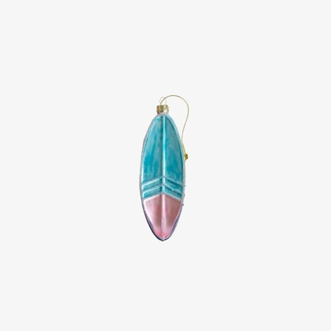 CHRISTMAS GLASS ORNAMENTS -  ICONIC SURFBOARD