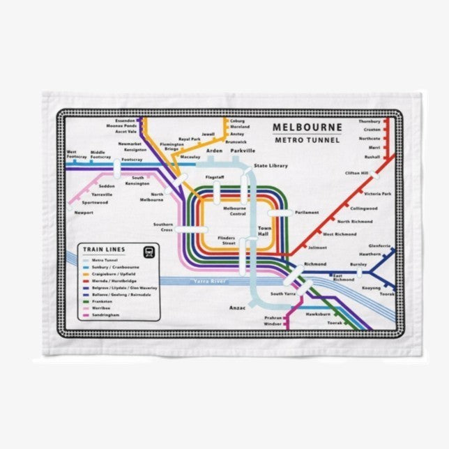 TEA TOWEL - ICONIC MELBOURNE METRO TUNNEL