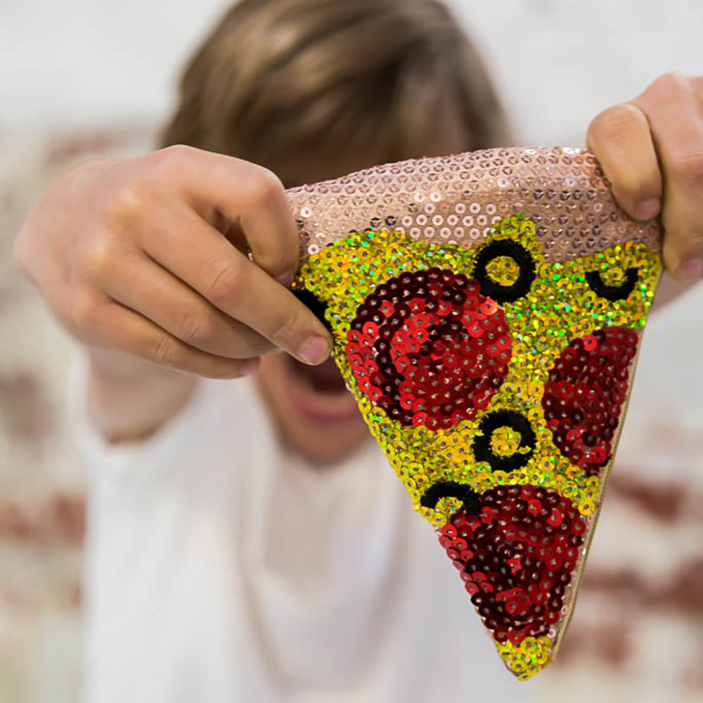 ICONIC SEQUIN PURSE - PIZZA