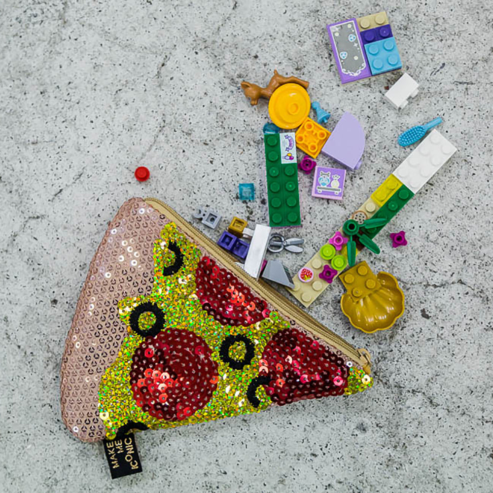 ICONIC SEQUIN PURSE - PIZZA