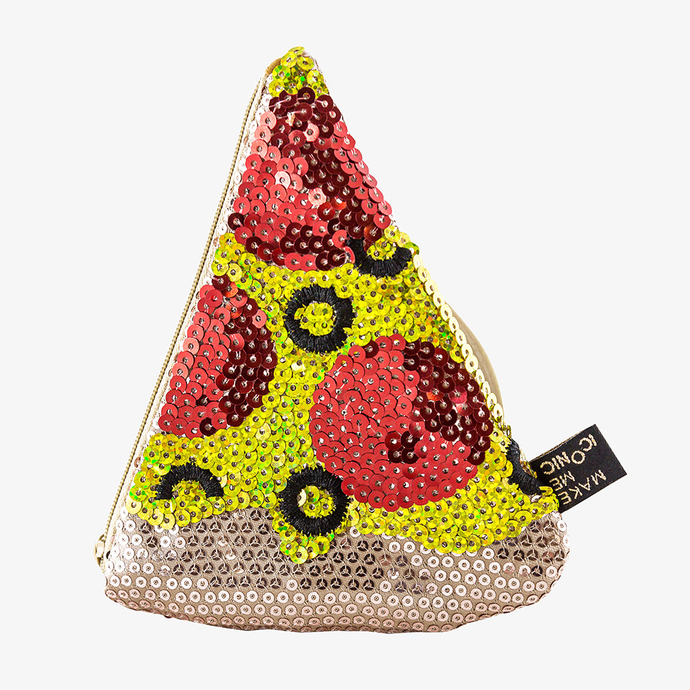 ICONIC SEQUIN PURSE - PIZZA