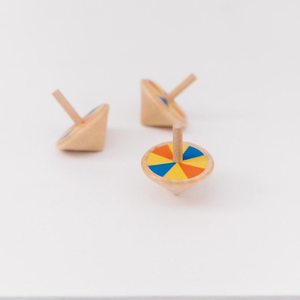 make me iconic wooden toy loose change series spinning top