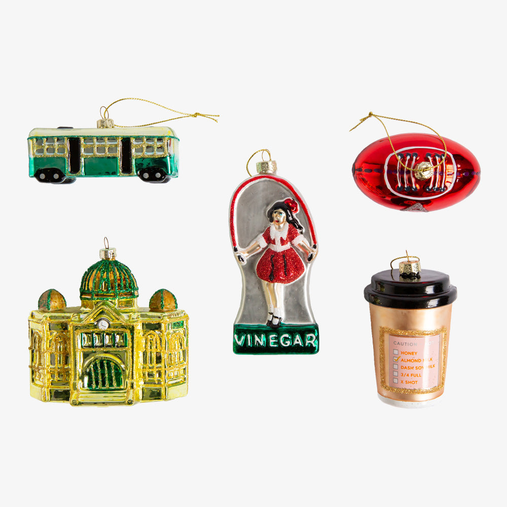 ICONIC CHRISTMAS GLASS ORNAMENTS -  MELBOURNE