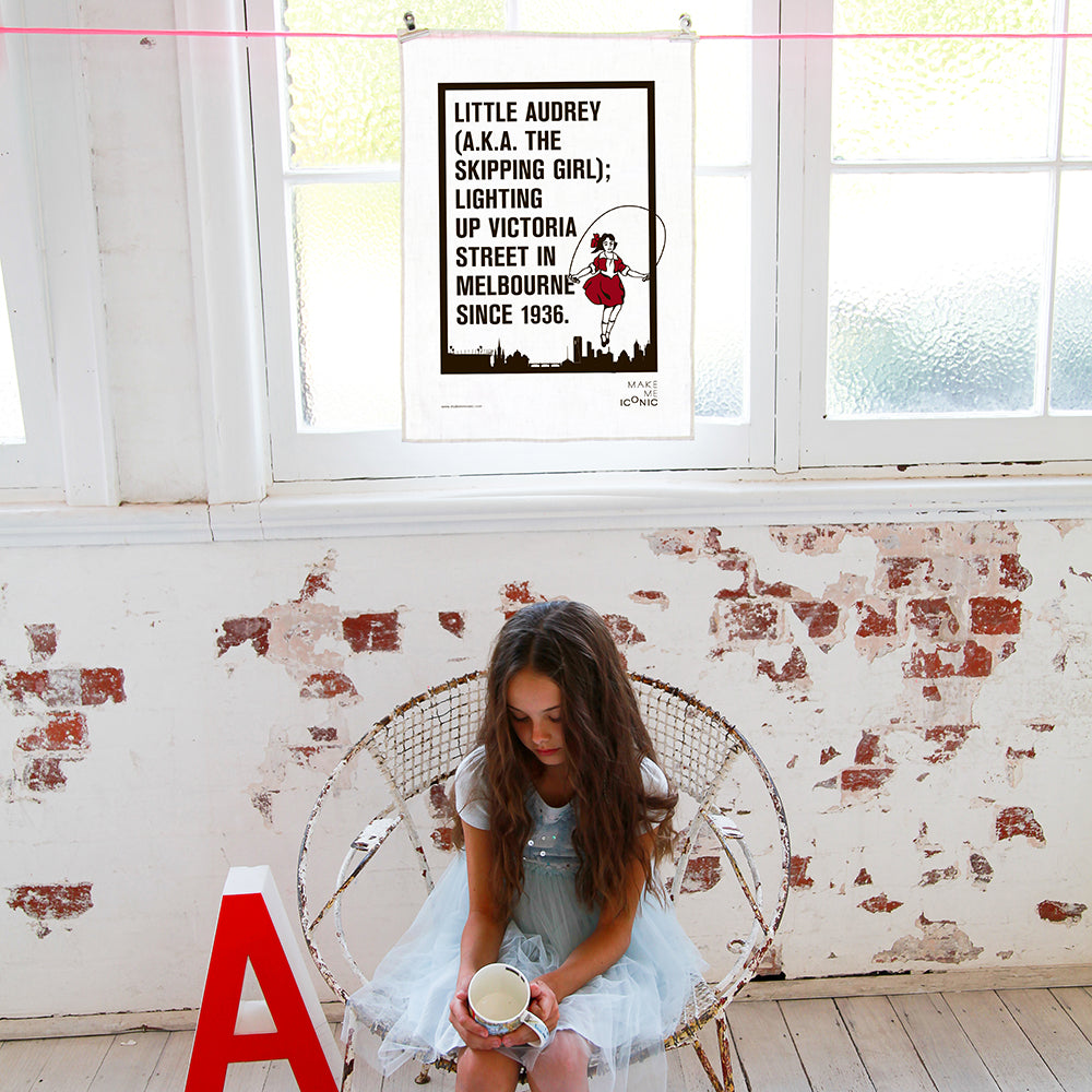 ICONIC TEA TOWEL - SKIPPING GIRL